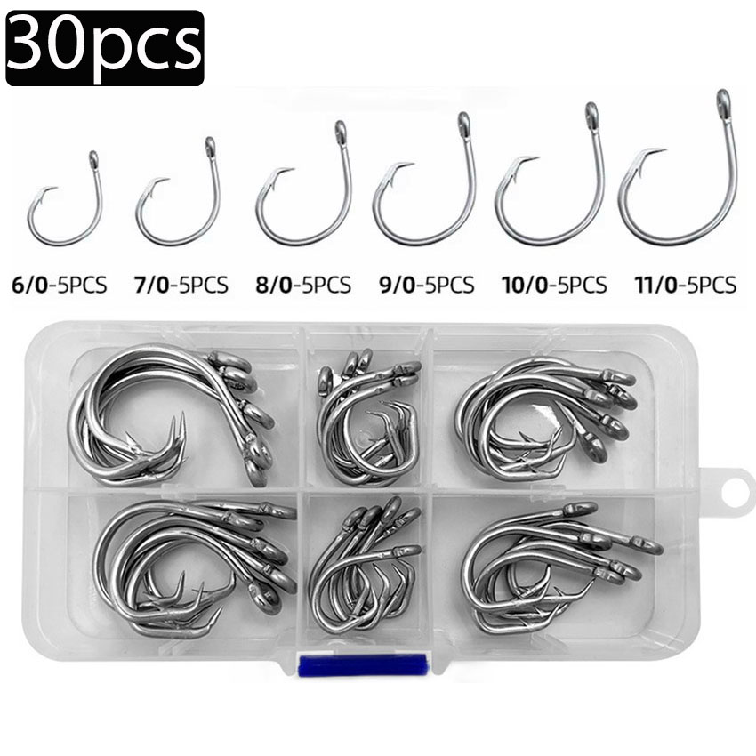 Fishing Hook Circle - 30pcs/box Fishing Hooks Stainless Steel Wide