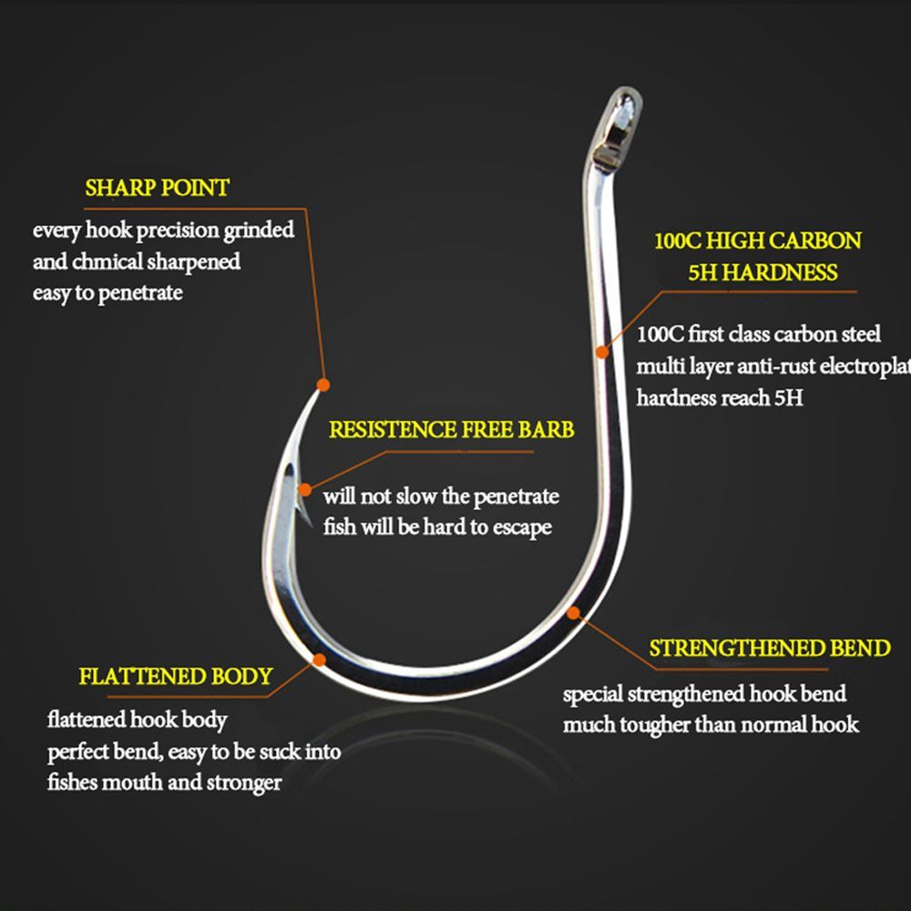 Fishing Hook Offset - Hook Black Nickle Sea Pint Hook