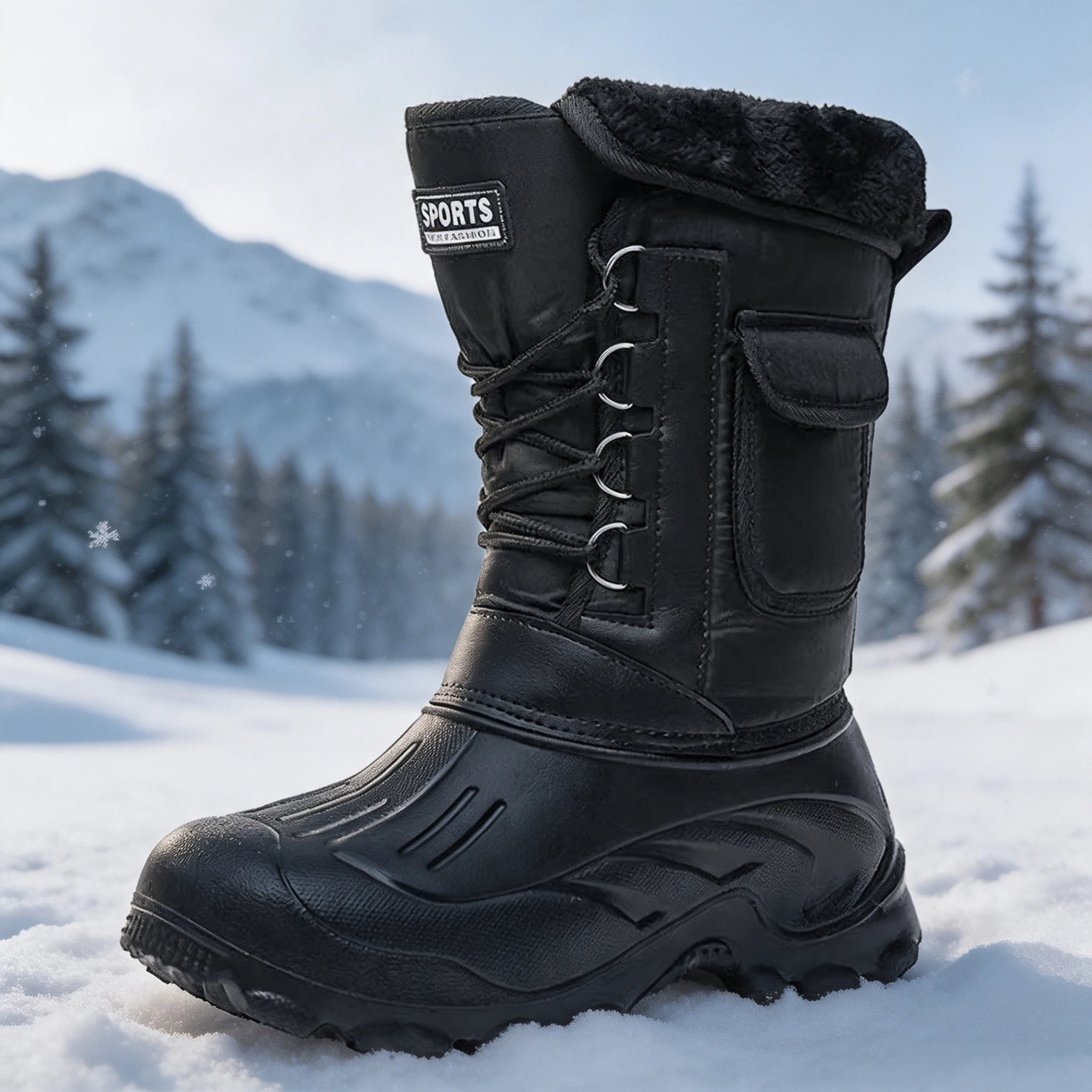Fishing Hook Size - Men Winter Snow Boots Outdoor Fishing