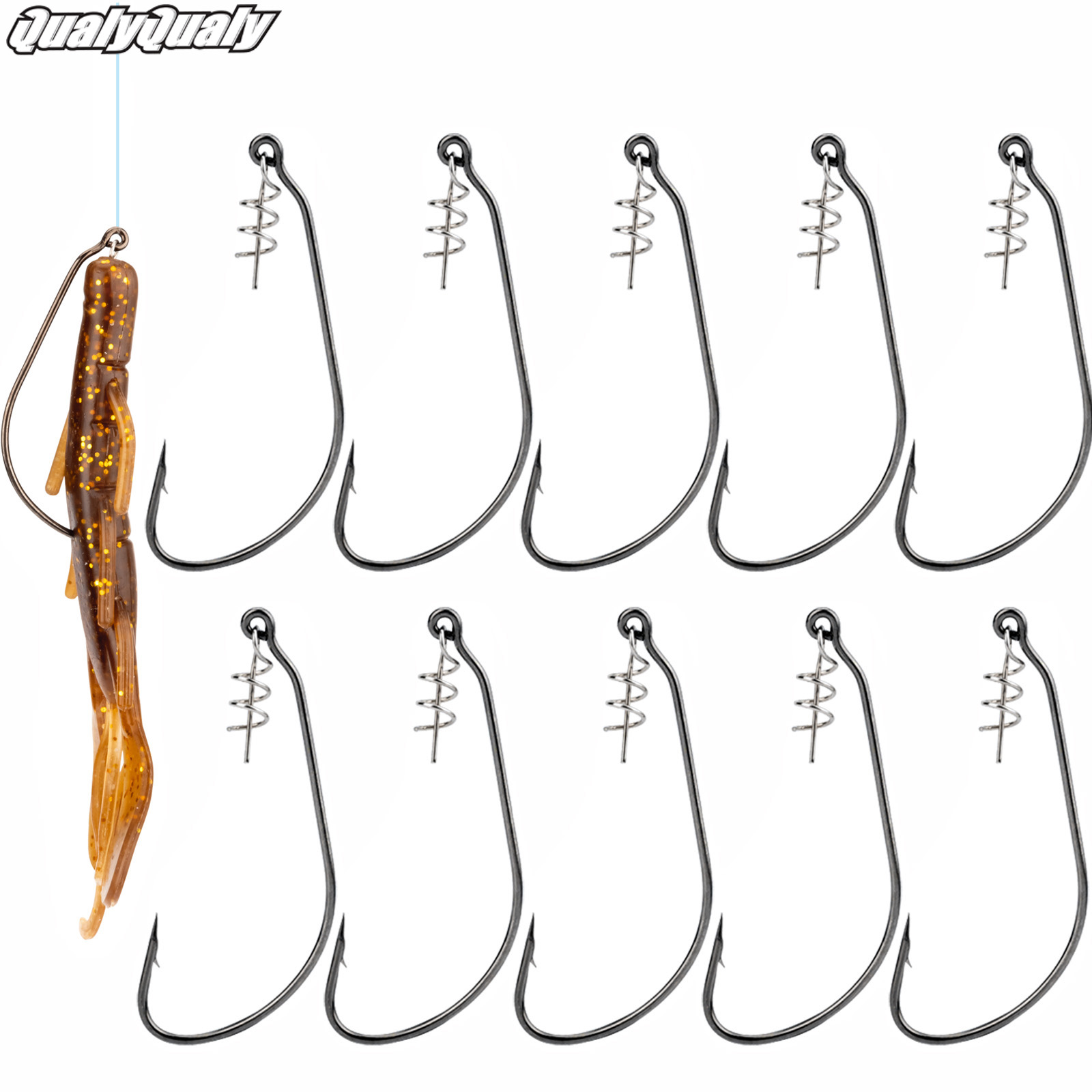 Fishing Hook Offset - 50pcs Fishing Hooks With Spring Lock