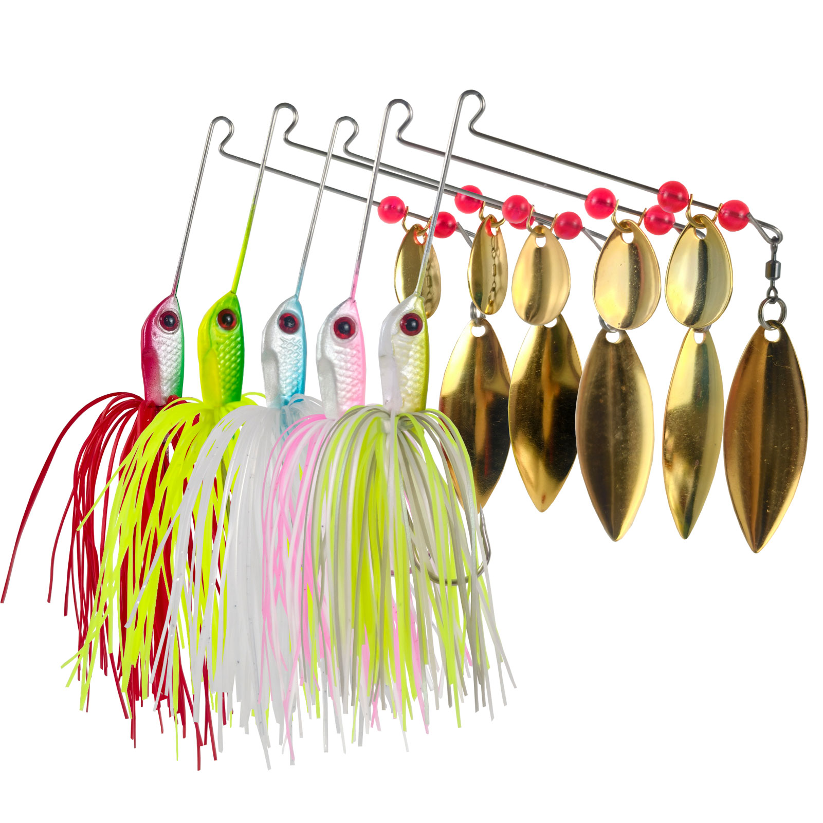 Fishing Hook Jig - FREE FISHER 5pcs/Lot Fishinig Spinnerbaits,Rubber Skirts,10.1cm