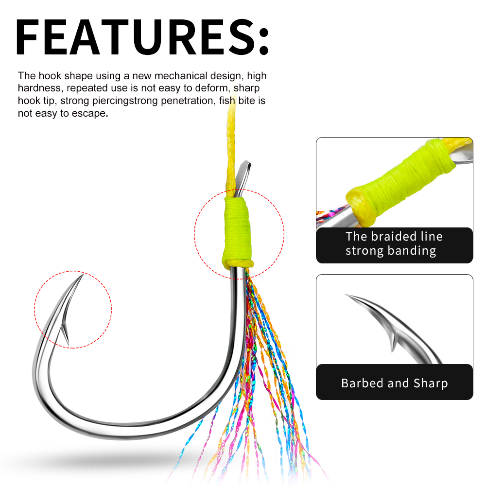 PROBEROS 1-5 Slow Jig Feather  - Fishing Hook Jig ulasan dan harga