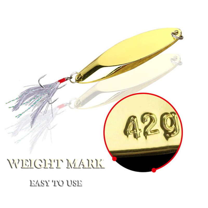 1pc 2.5g-35g Metal Spoon Lure  - Fishing Hook Treble ulasan dan harga