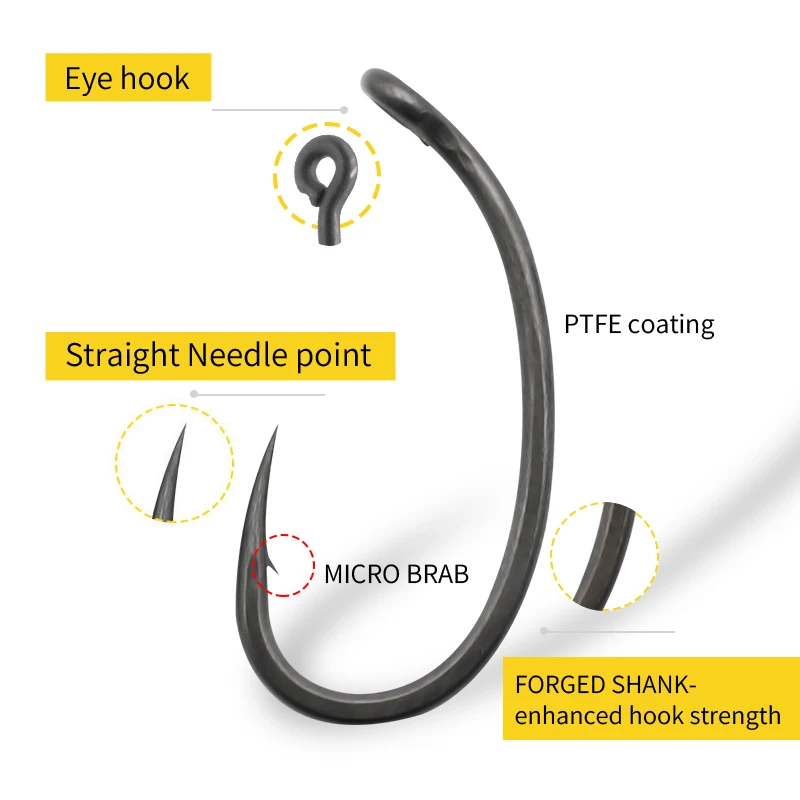 10pcs Carp Fishing Hook Curved - Fishing Hook Barbless ulasan dan harga