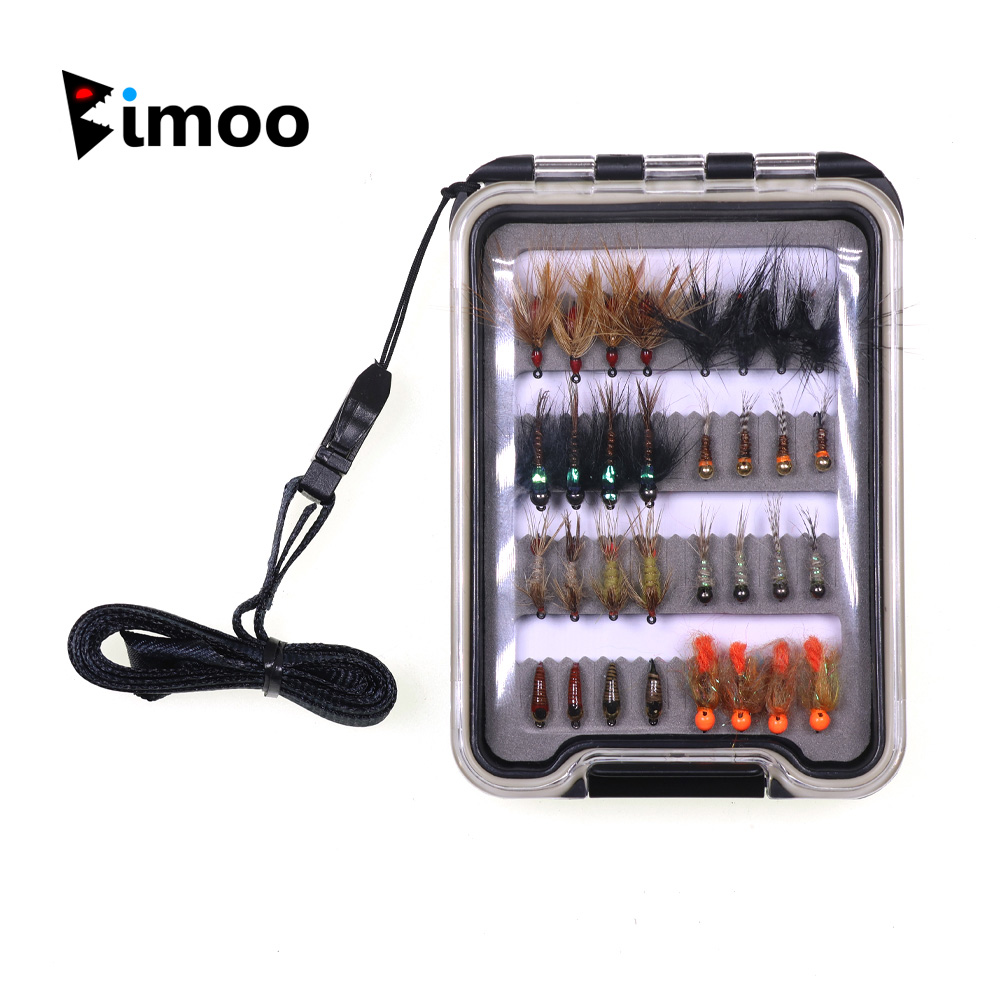 32PCS Nymph Flies Kit Trout Fi - Fishing Hook Barbless ulasan dan harga