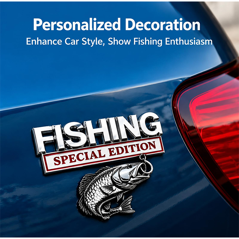 Chrome Fishing Car Badge Metal - Fishing Hook ulasan dan harga