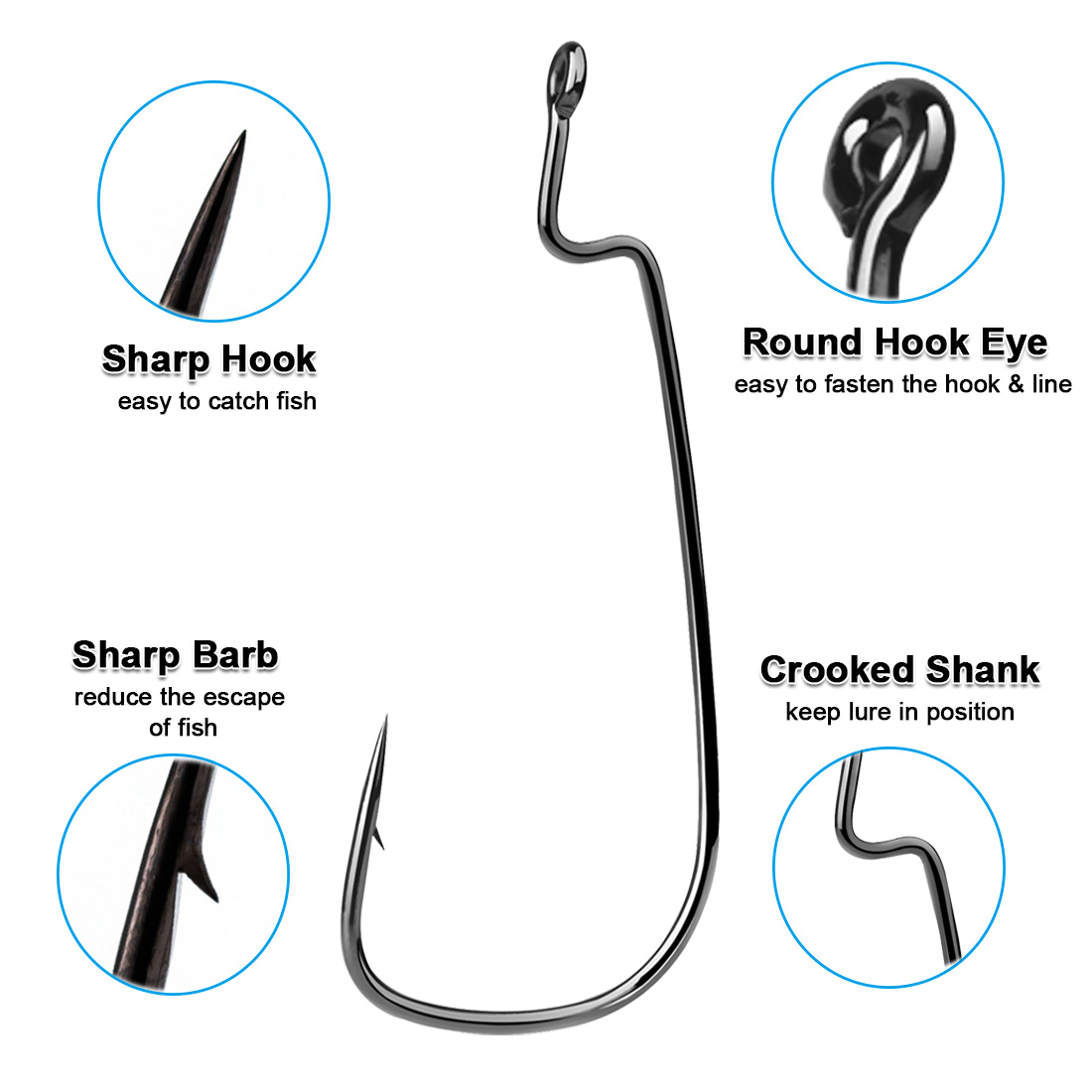 FishTrip 50-100PCS Worm Hook F - Fishing Hook Offset ulasan dan harga