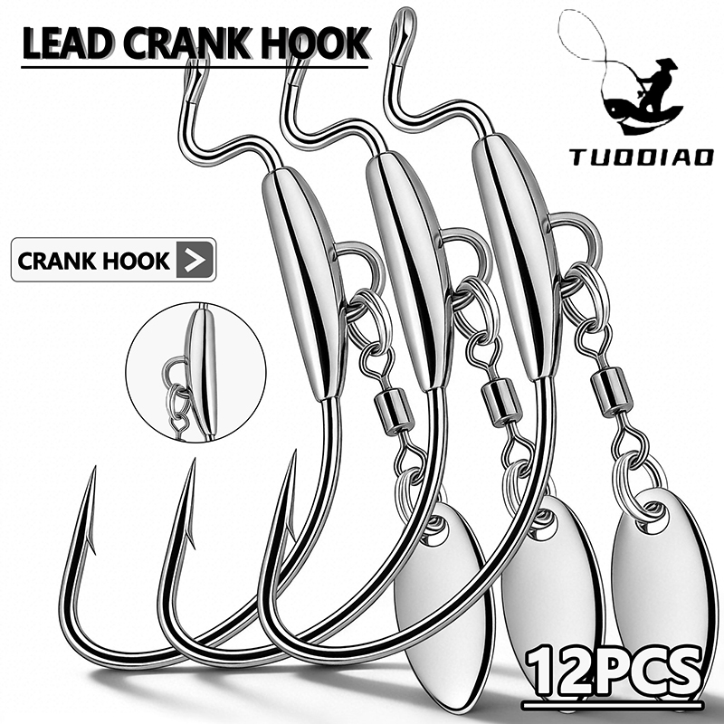 [TUODIAO]Crank Hook Jig Heads  - Fishing Hook Weedless ulasan dan harga