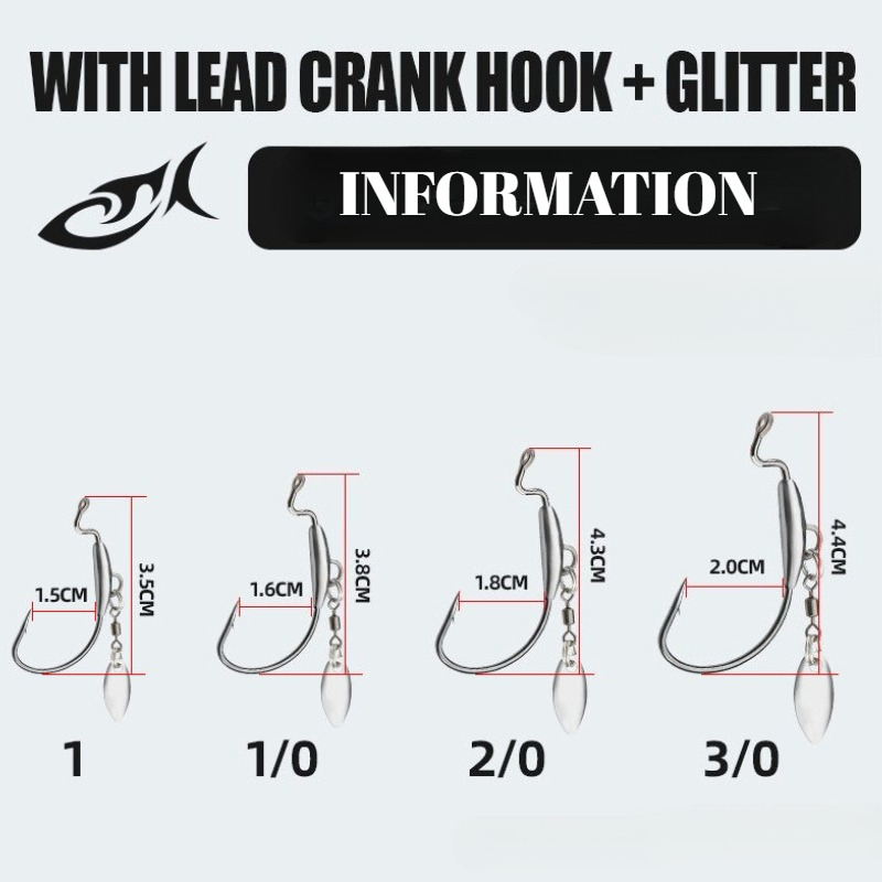 [TUODIAO]Crank Hook Jig Heads  - Fishing Hook Weedless ulasan dan harga