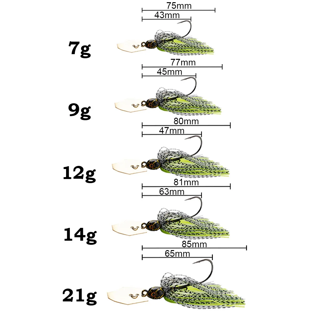 Spinner Bait 7g/9g/12g/14g/21g - Fishing Hook Weedless ulasan dan harga