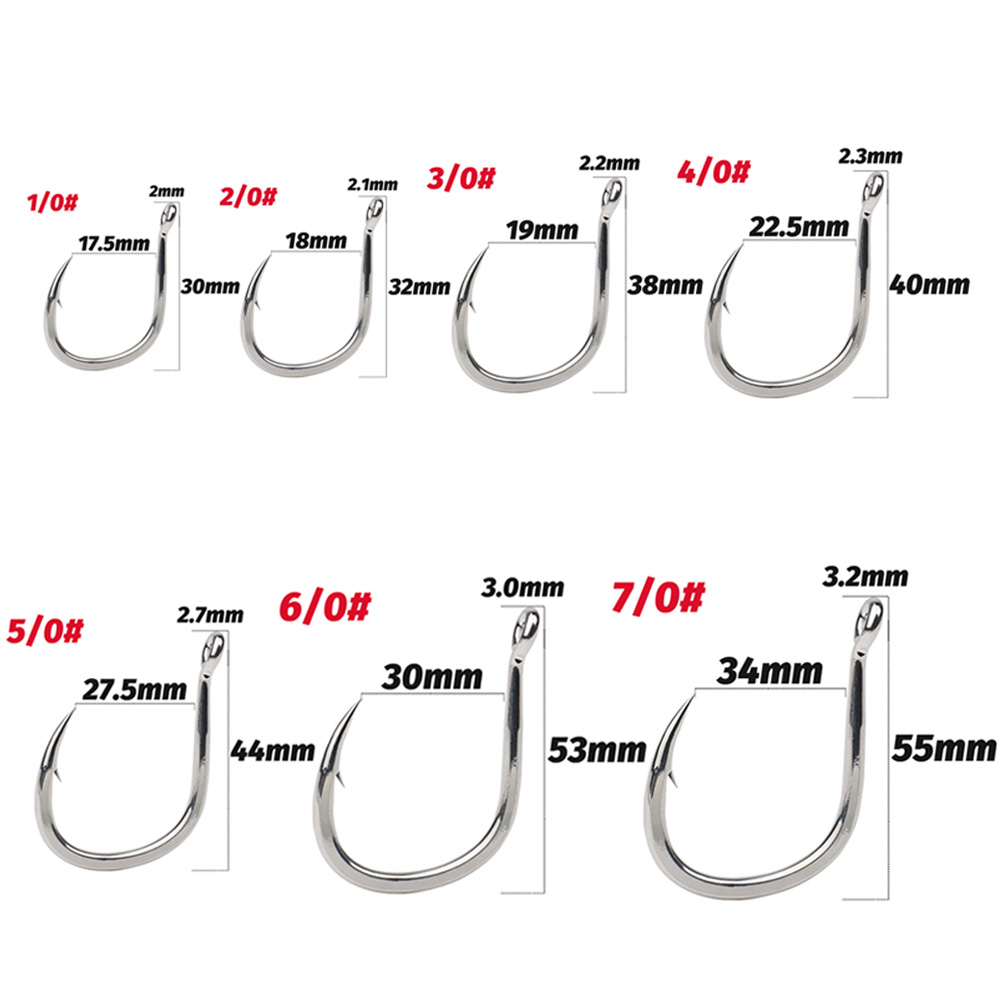 10PCS Big Fish Hook 1/0-7/0 Su - Fishing Hook Offset ulasan dan harga