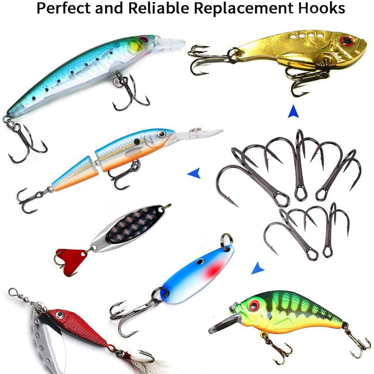 50/100pcs/box Fishing Treble H - Fishing Hook Circle ulasan dan harga