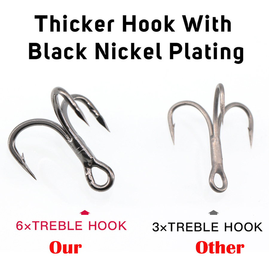 6X Fishing Treble Hook 10Pcs T - Fishing Hook Offset ulasan dan harga