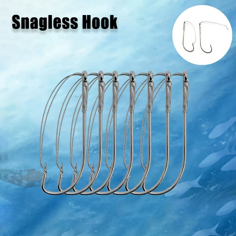 20/40Pcs Weedless Offset Worm  - Fishing Hook Weedless ulasan dan harga