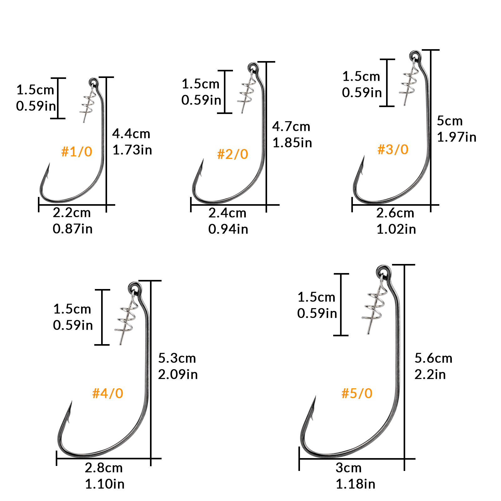 50pcs Fishing Hooks With Sprin - Fishing Hook Offset ulasan dan harga
